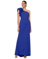 Xscape Women's Petite Ruffled One-shoulder Gown In Marine