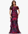 Xscape Petites Printed Long Sheath Dress In Multi