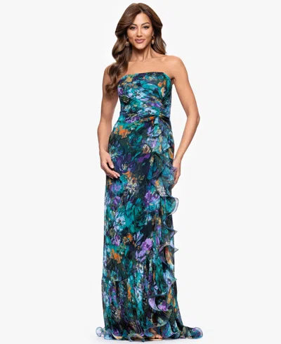 Xscape Women's Printed Sleeveless Maxi Dress