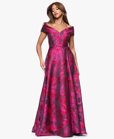 Xscape Women's Printed Sweetheart Ball Gown In Multi