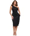 Xscape Women's Ruffled One-shoulder Dress In Black