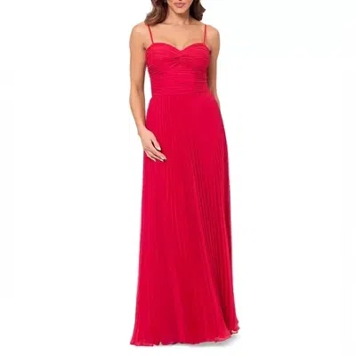Xscape Women's Rushed Pleated Gown In Red