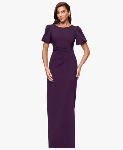 Xscape Women's Scuba Crepe Boat-neck Long Sheath Dress