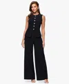 Xscape Women's Scuba Crepe Sleeveless Straight-leg Jumpsuit In Blue