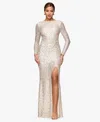 Xscape Women's Sequin Detail Maxi Dress In White