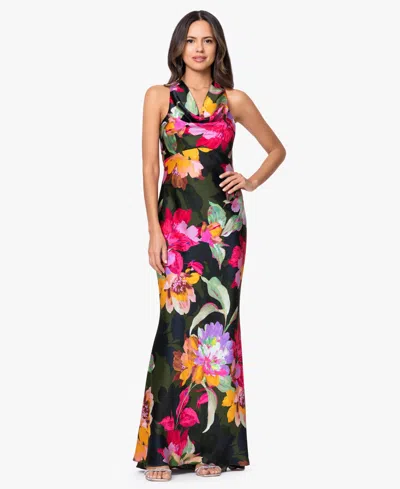 Xscape Women's Sleeveless Cowl Neck Gown In Multi