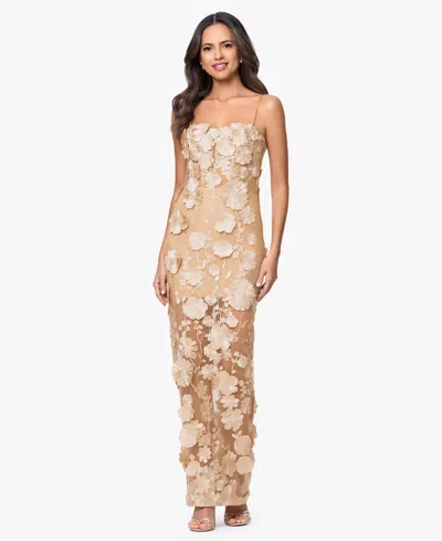 Xscape Women's Sleeveless Strapless Gown In Neutral