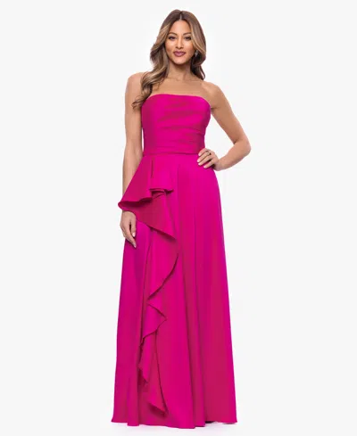 Xscape Women's Sleeveless Strapless Gown In Purple