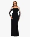 Xscape Petites Womens Embellished Polyester Evening Dress In Black