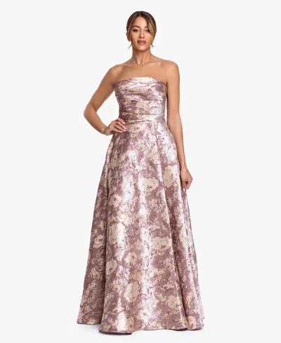 Xscape Women's Strapless Brocade Ball Gown In Pattern