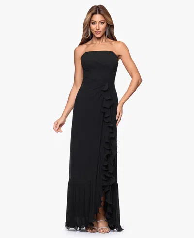 Xscape Women's Strapless Long Ball Gown In Black