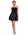 Xscape Women's Strapless Mixed-media Fit & Flare Dress In Black