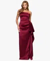 Xscape Women's Strapless Ruffle Long Dress In Brown