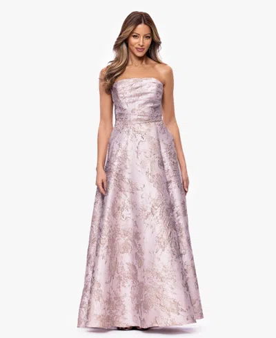 Xscape Women's Strapless Sleeveless Ball Gown In Purple