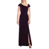 Xscape Womens Asymmetric Polyester Evening Dress In Black