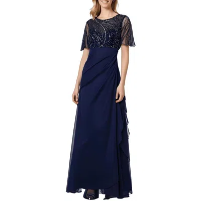 Xscape Womens Beaded Polyester Evening Dress