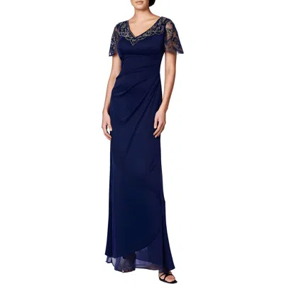 Xscape Womens Beaded Polyester Evening Dress