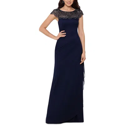 XSCAPE Womens Light Blue Ruffled Sleeveless Strapless Short Party Hi-Lo Dress main image 0