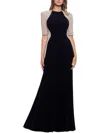 Xscape Plus Size V-neck Gown In Black