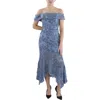 Xscape Womens Formal Tea-length Cocktail And Party Dress In Blue