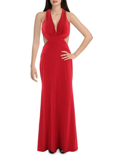 Xscape Womens Gathered Maxi Evening Dress In Red