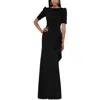 Xscape Womens Gathered Maxi Evening Dress In Black