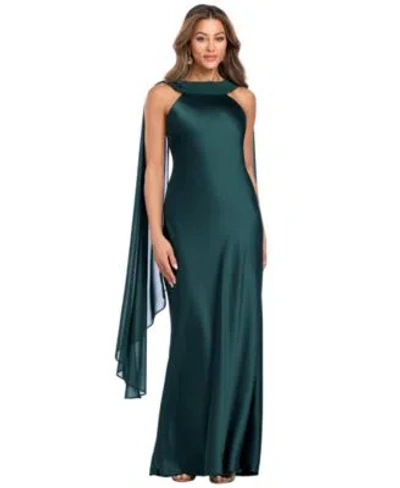 Xscape Womens Halter Satin Gown In Hunter