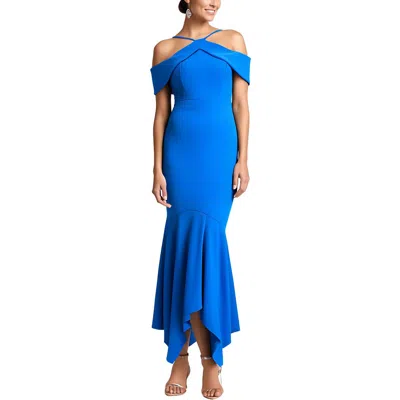XSCAPE WOMENS HANDKERCHIEF HEM POLYESTER HALTER DRESS