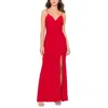 Xscape Knotted Open Back Gown In Red