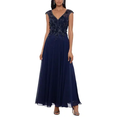 Xscape Womens Mesh Embellished Evening Dress In Black