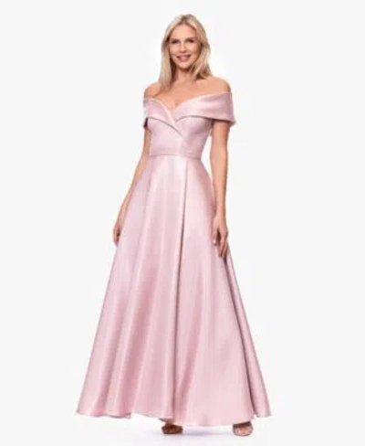 Xscape Womens Off The Shoulder Ball Gown In Pink