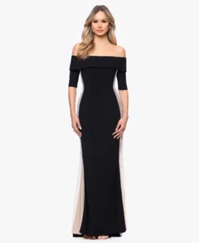 Xscape Womens Off The Shoulder Gown In Black