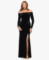 Xscape Womens Off The Shoulder Velvet Gown 4 22w In Black
