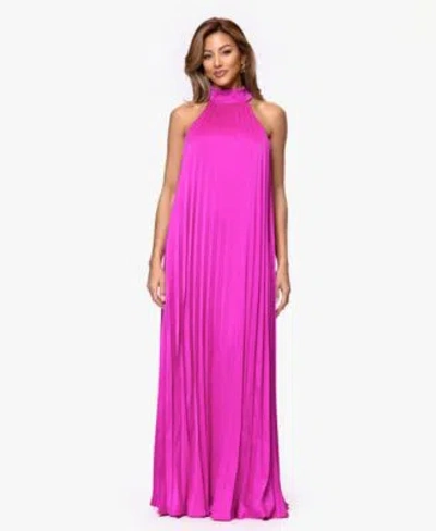 Xscape Womens Pleat Detail Ball Gown Dress In Purple