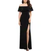 Xscape Womens Ruched Off-the-shoulder Evening Dress In Gold