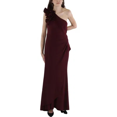 Xscape Womens Ruffled One Shoulder Evening Dress In Pink