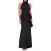 Xscape Women's Ruffled Sleeveless Scuba Fit & Flare Dress In Black
