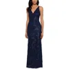 Xscape Womens Sequined Fringe Evening Dress In Multi