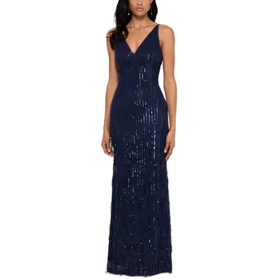 Xscape Womens Sequined Fringe Evening Dress In Multi