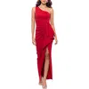 Xscape Women's One-shoulder Ruffled Long Fit & Flare Dress In Red