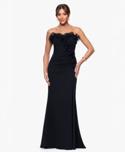 Xscape Womens Strapless Gown In Blue