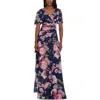 Xscape Womens Surplice Tiered Maxi Dress In Multi