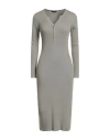 Xt Studio Woman Midi Dress Sage Green Size L Viscose, Nylon In Gray