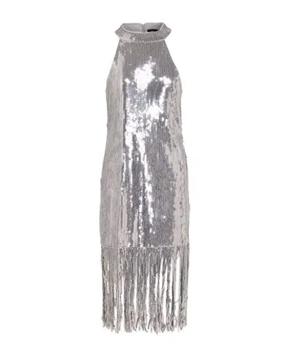 Xt Studio Woman Midi Dress Silver Size L Polyester In Gray