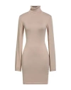 Xt Studio Woman Mini Dress Beige Size L Viscose, Nylon In Sand