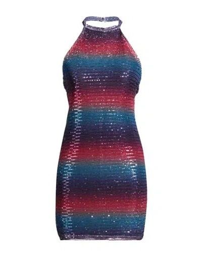 Xt Studio Woman Mini Dress Slate Blue Size L Polyester In Multi