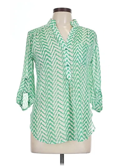 Pre-owned Xtaren 3/4 Sleeve Blouse In Green