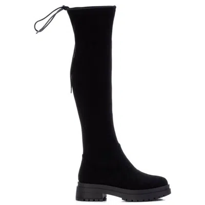 Xti 142122 Womens Drawstring Hem Manmade Knee-high Boots In Black