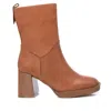 Shop Xti Carmela Collection Leather Booties In Camel In Brown