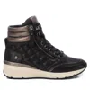 Xti Carmela Collection Leather Sneaker Booties By  In Black